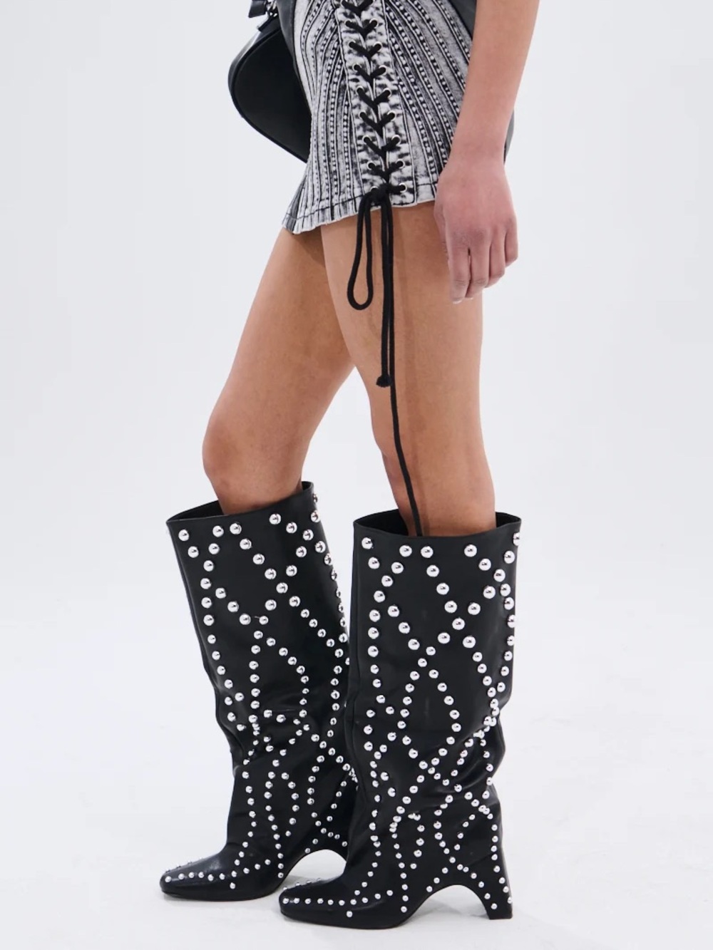 AKIRA Punk Glam Goth Retro Studded Faux Leather Boots